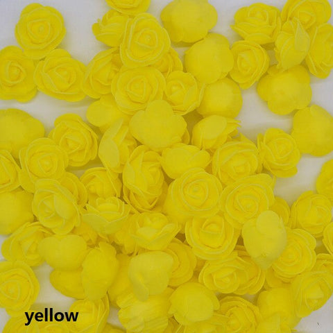 50pcs/lot 3.5 cm Mini Artificial PE Foam Rose Flower Head For Wedding Decoration DIY Scrapbooking Garland Gift Box Flowers