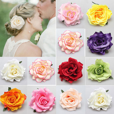 Hot Sale 1 PC Fashion Multicolor Rose Flower Bridal Hair Clip Hairclips Hairgrips Elegant Hairpin Wedding Party Accessories