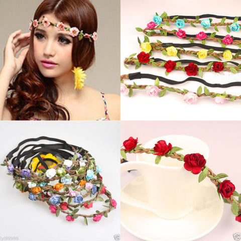Hot Bohemian Wreath Flower Crown Woman Wedding Bridal Love Flower Crown Headwear Hair Wreath Boho Floral Headband