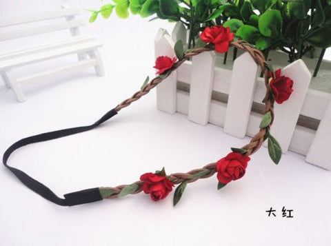 Hot Bohemian Wreath Flower Crown Woman Wedding Bridal Love Flower Crown Headwear Hair Wreath Boho Floral Headband
