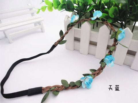 Hot Bohemian Wreath Flower Crown Woman Wedding Bridal Love Flower Crown Headwear Hair Wreath Boho Floral Headband