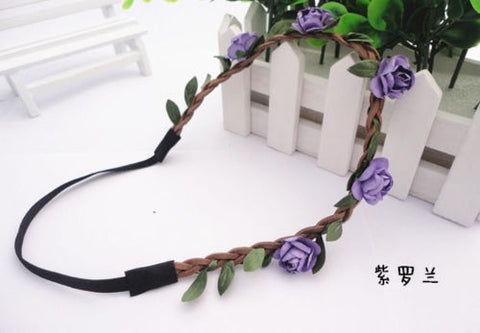 Hot Bohemian Wreath Flower Crown Woman Wedding Bridal Love Flower Crown Headwear Hair Wreath Boho Floral Headband
