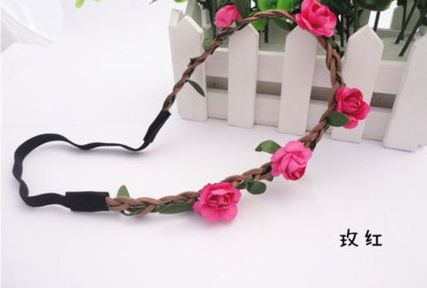 Hot Bohemian Wreath Flower Crown Woman Wedding Bridal Love Flower Crown Headwear Hair Wreath Boho Floral Headband