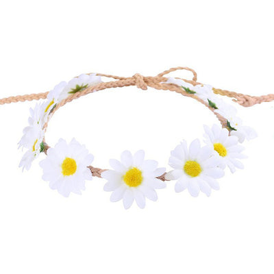 Haimeikang Girls Headbands Sun Flower Crown Hair Band for Bridal Wedding Headwear Daisy Floral Hat Cap Accessories