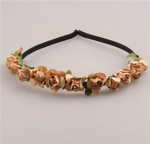 AWAYTR Cute Rose Flower Crown Festival Headband Headwear Wedding Garland Floral Hairband Accessories