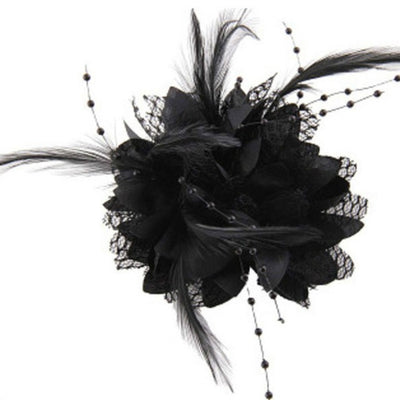 8 Colors Flower Feather Bead Corsage Hair Clips Fascinator Bridal Hairband Party