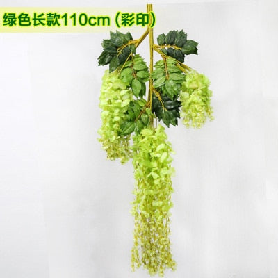 silk wisteria white artificial flowers vine ivy plant fake tree garland hanging flower wedding decor for hotel home decoration