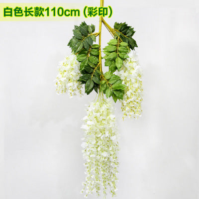silk wisteria white artificial flowers vine ivy plant fake tree garland hanging flower wedding decor for hotel home decoration