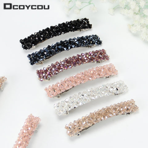 1PC Ladies Bling Headwear Crystal Rhinestone Flower Hair Clips Women Barrette Girls Hairpin Hair Accessories