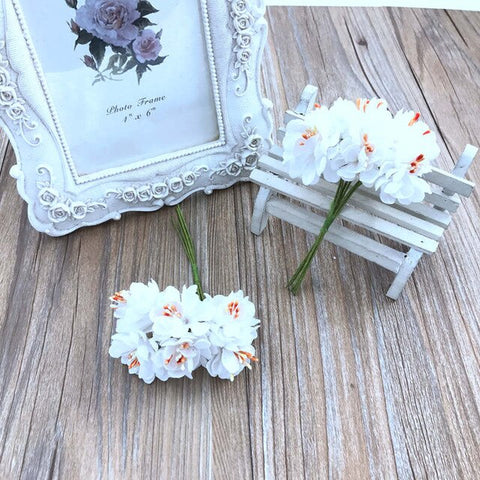 6pcs handmade garland material small plum blossom sunflower simulation cloth bouquet hand holding flower decoration