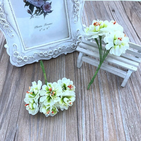 6pcs handmade garland material small plum blossom sunflower simulation cloth bouquet hand holding flower decoration