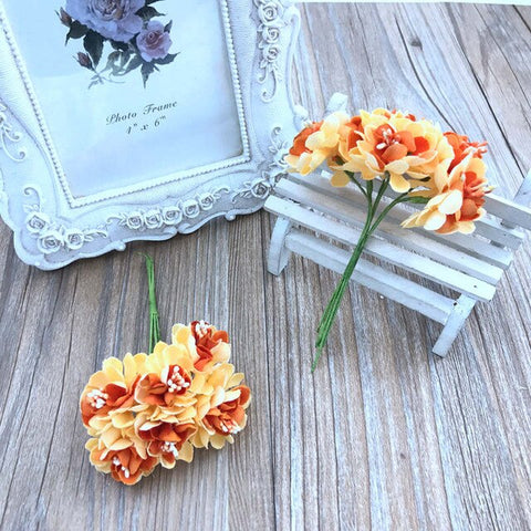 6pcs handmade garland material small plum blossom sunflower simulation cloth bouquet hand holding flower decoration