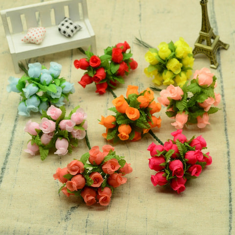 12pcs Silk roses bouquet diy christmas Garlands vases for home wedding decoration accessories cheap artificial plastic flowers