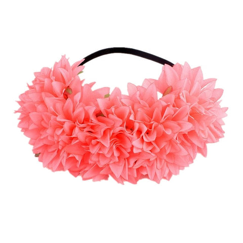 AWAYTR Wedding Flower Crown Head Band Women Wedding Floral Head Wreath Bridesmaid Bridal Headpiece Female Flower Headband