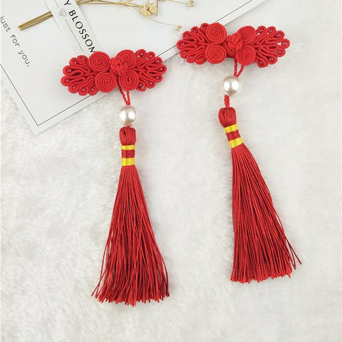 1Set=2pcs Multi style Girls Hair Clips Chinese Traditional Princess Tassels peony Flower Hairpins Children Kids Hair Accessories