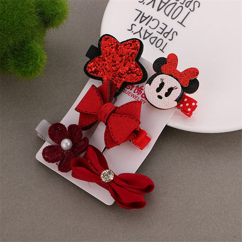 5pcs/set Kawaii Flower Princess Hairpin Girls Kids Hair Clips Bows Accessories For Children Barrette Hairclip Headdress Headwear