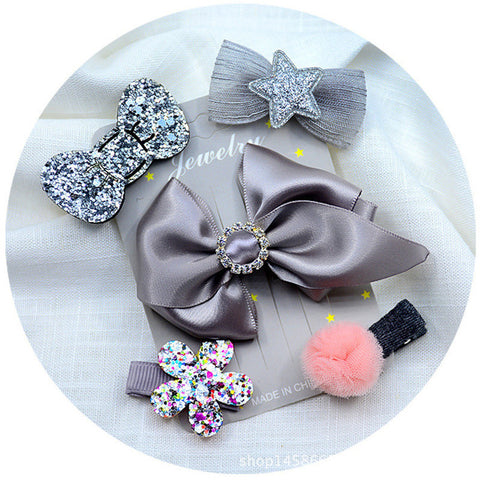 5pcs/set Kawaii Flower Princess Hairpin Girls Kids Hair Clips Bows Accessories For Children Barrette Hairclip Headdress Headwear