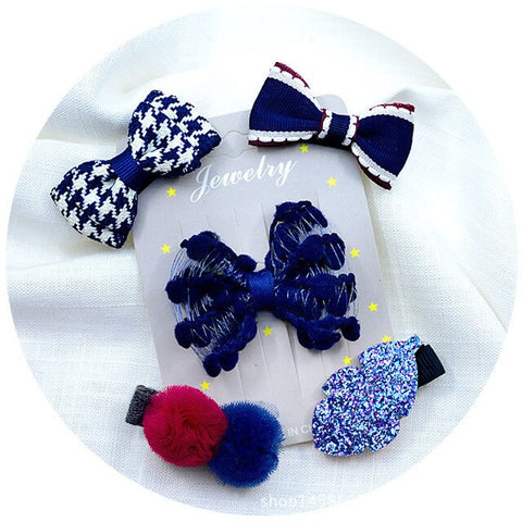 5pcs/set Kawaii Flower Princess Hairpin Girls Kids Hair Clips Bows Accessories For Children Barrette Hairclip Headdress Headwear
