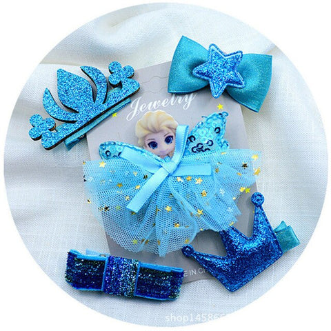 5pcs/set Kawaii Flower Princess Hairpin Girls Kids Hair Clips Bows Accessories For Children Barrette Hairclip Headdress Headwear