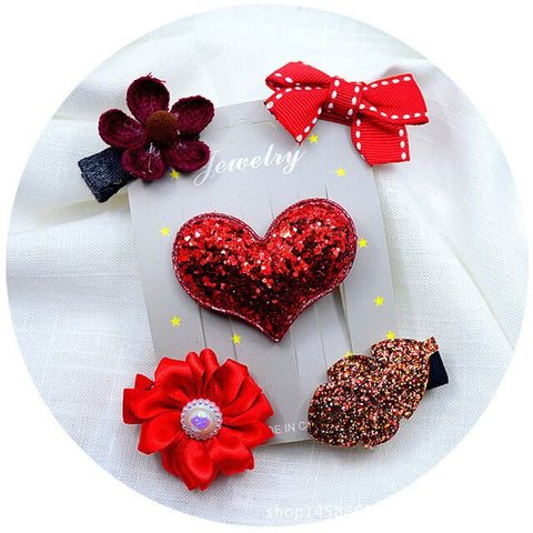 5pcs/set Kawaii Flower Princess Hairpin Girls Kids Hair Clips Bows Accessories For Children Barrette Hairclip Headdress Headwear