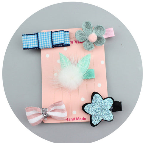 5pcs/set Kawaii Flower Princess Hairpin Girls Kids Hair Clips Bows Accessories For Children Barrette Hairclip Headdress Headwear