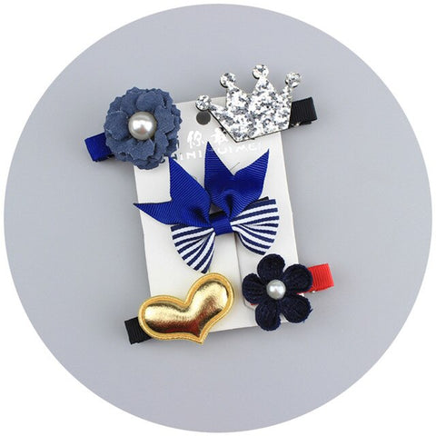 5pcs/set Kawaii Flower Princess Hairpin Girls Kids Hair Clips Bows Accessories For Children Barrette Hairclip Headdress Headwear