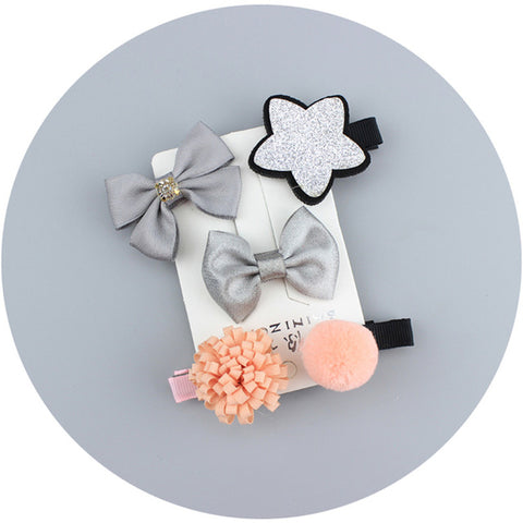 5pcs/set Kawaii Flower Princess Hairpin Girls Kids Hair Clips Bows Accessories For Children Barrette Hairclip Headdress Headwear