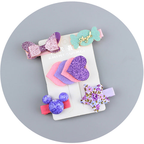 5pcs/set Kawaii Flower Princess Hairpin Girls Kids Hair Clips Bows Accessories For Children Barrette Hairclip Headdress Headwear