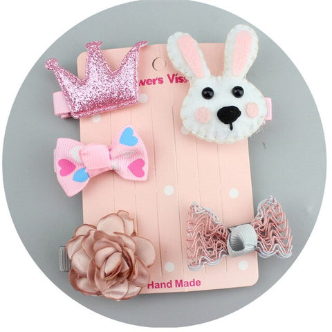 5pcs/set Kawaii Flower Princess Hairpin Girls Kids Hair Clips Bows Accessories For Children Barrette Hairclip Headdress Headwear