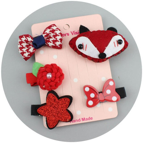 5pcs/set Kawaii Flower Princess Hairpin Girls Kids Hair Clips Bows Accessories For Children Barrette Hairclip Headdress Headwear