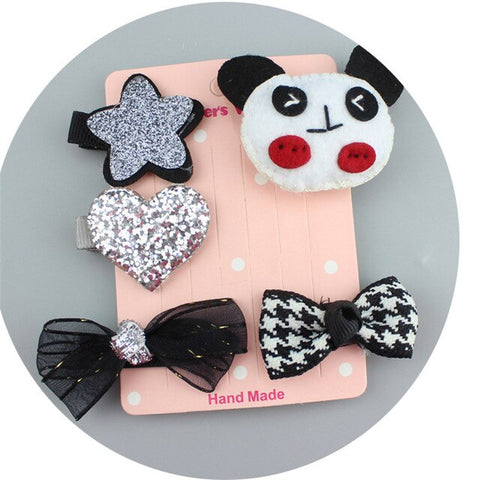 5pcs/set Kawaii Flower Princess Hairpin Girls Kids Hair Clips Bows Accessories For Children Barrette Hairclip Headdress Headwear