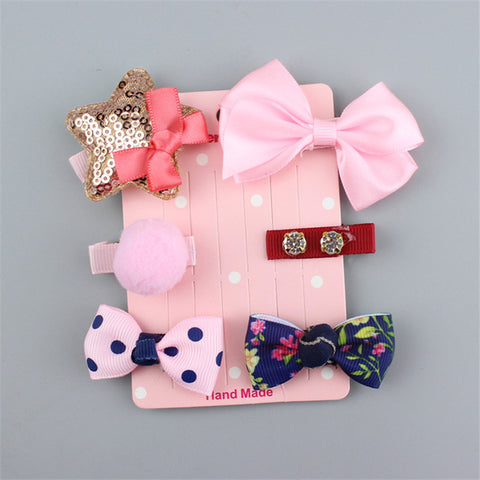 5pcs/set Kawaii Flower Princess Hairpin Girls Kids Hair Clips Bows Accessories For Children Barrette Hairclip Headdress Headwear