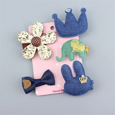 5pcs/set Kawaii Flower Princess Hairpin Girls Kids Hair Clips Bows Accessories For Children Barrette Hairclip Headdress Headwear