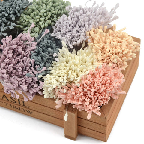 350pcs 5mm Mini Stamen Matte Handmade Artificial Flowers For Wedding Party Home Decoration DIY Flower Garland Craft Accessories