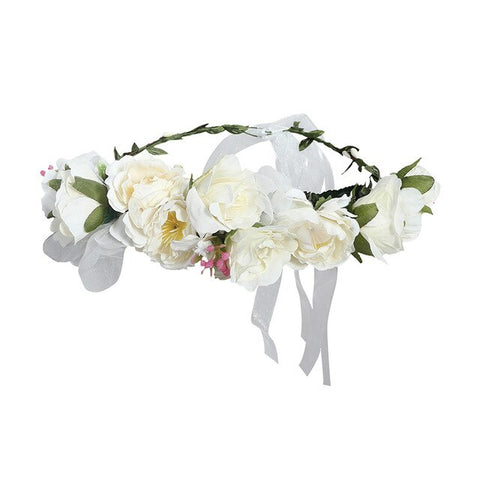 LEVAO Flower Headband Hairwear Bridal Hair Ornament Fabric Flower Crown Wedding Hair Accessories Headbands Floral Head Wreath