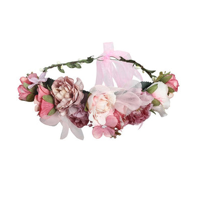 LEVAO Flower Headband Hairwear Bridal Hair Ornament Fabric Flower Crown Wedding Hair Accessories Headbands Floral Head Wreath