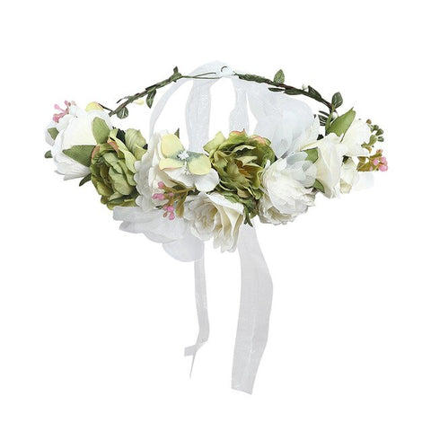 LEVAO Flower Headband Hairwear Bridal Hair Ornament Fabric Flower Crown Wedding Hair Accessories Headbands Floral Head Wreath