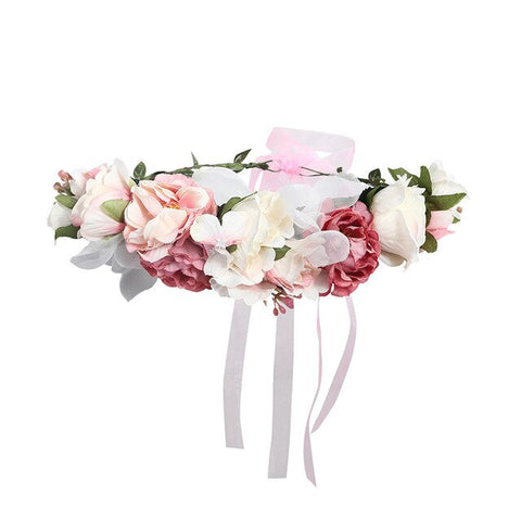 LEVAO Flower Headband Hairwear Bridal Hair Ornament Fabric Flower Crown Wedding Hair Accessories Headbands Floral Head Wreath
