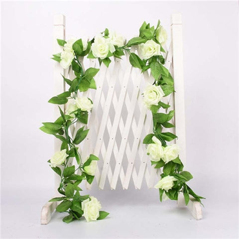 1 Pcs Silk Roses Ivy Vine with Green Leaves For Home Wedding Decoration Fake leaf diy Hanging Garland Artificial Flowers