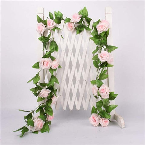 1 Pcs Silk Roses Ivy Vine with Green Leaves For Home Wedding Decoration Fake leaf diy Hanging Garland Artificial Flowers