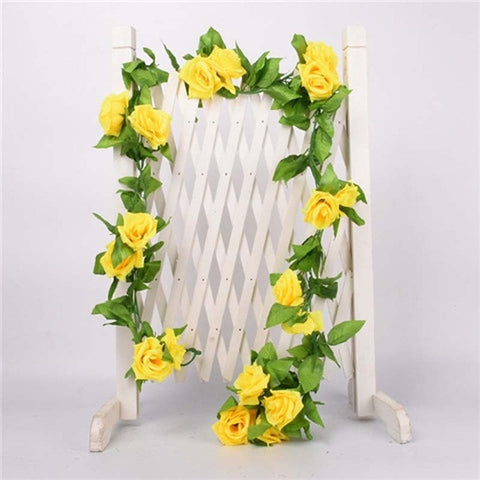 1 Pcs Silk Roses Ivy Vine with Green Leaves For Home Wedding Decoration Fake leaf diy Hanging Garland Artificial Flowers