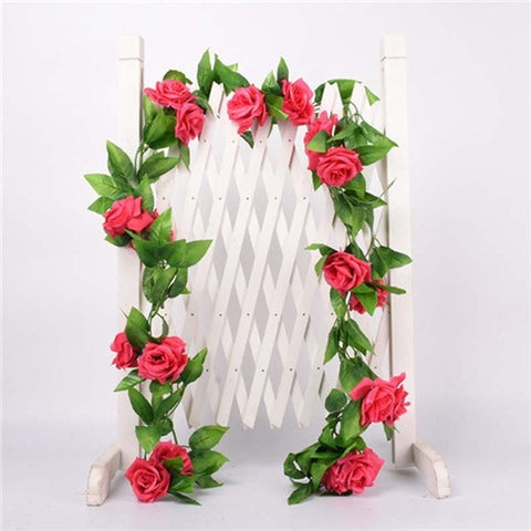 1 Pcs Silk Roses Ivy Vine with Green Leaves For Home Wedding Decoration Fake leaf diy Hanging Garland Artificial Flowers