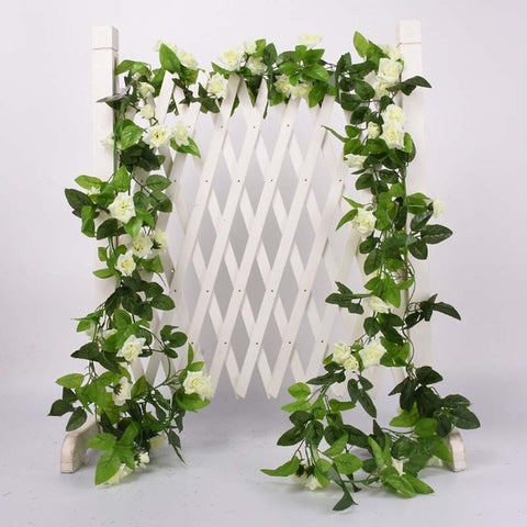 1 Pcs Silk Roses Ivy Vine with Green Leaves For Home Wedding Decoration Fake leaf diy Hanging Garland Artificial Flowers