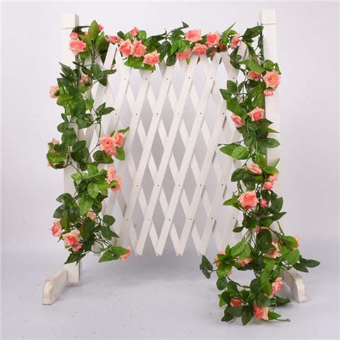 1 Pcs Silk Roses Ivy Vine with Green Leaves For Home Wedding Decoration Fake leaf diy Hanging Garland Artificial Flowers