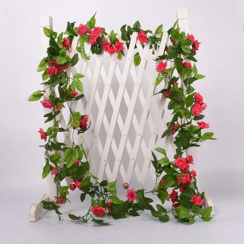 1 Pcs Silk Roses Ivy Vine with Green Leaves For Home Wedding Decoration Fake leaf diy Hanging Garland Artificial Flowers