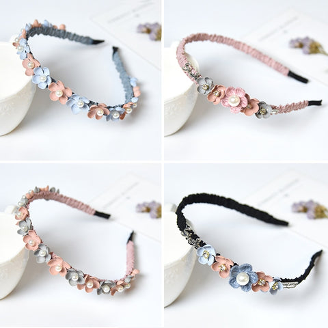 Korean Flower Headband For Girls Rhinestone Crown Hairbands High Quality Women & Girls Hair Accessories Party Handmade Jewelry