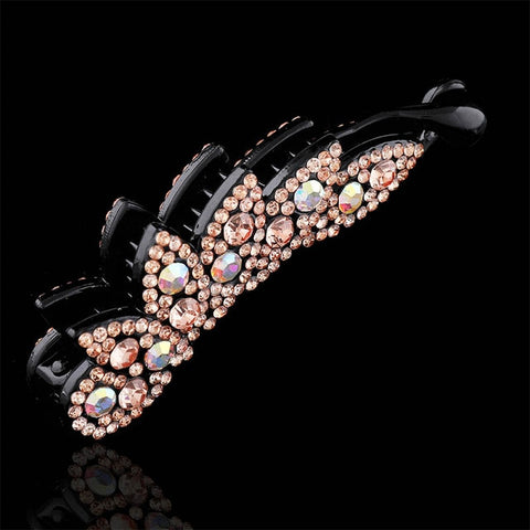 Ladies Bow Hair Claw Clip Banana Hair Clip Flower Multicolor Crystal Women Hairbands Fashion Women Hairpin Hair Accsessories