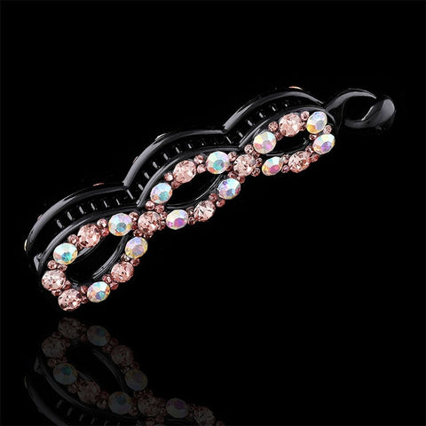 Ladies Bow Hair Claw Clip Banana Hair Clip Flower Multicolor Crystal Women Hairbands Fashion Women Hairpin Hair Accsessories