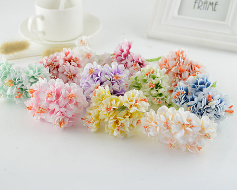 6pcs Silk carnation christmas wreath decor for home wedding new Year fake stamens diy a cap Garlands gifts artificial flowers