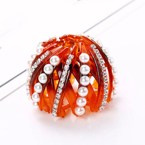 Sale Meatball Hair Accessories Women Hair Claws Headwear Rhinestone Flower Hairpin Bird Nest Floral Twist Clip